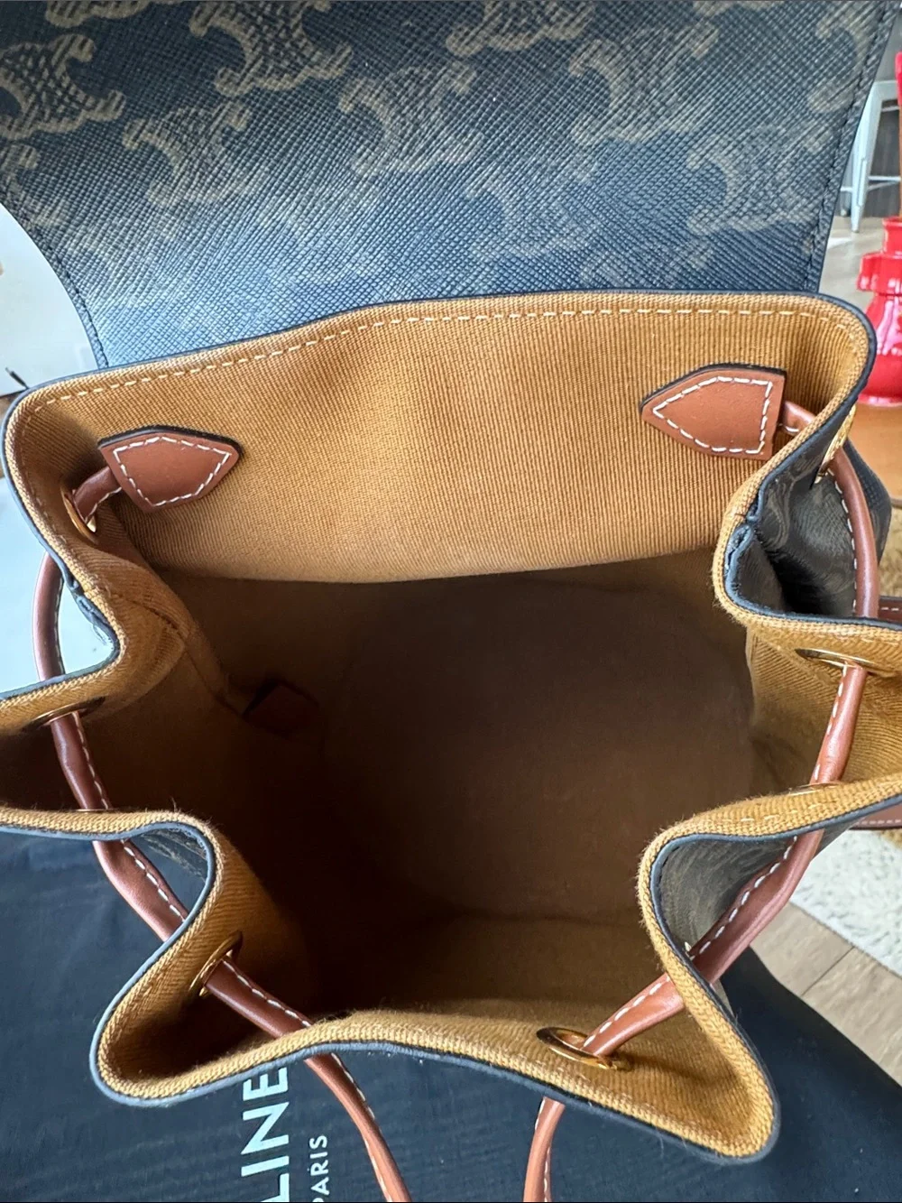 BACKPACK CELINE BONNIE IN Triomphe Canvas and calfskin